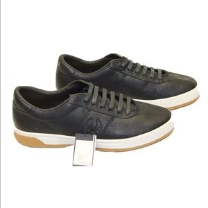 New Fred Perry Black Leather Men Shoes 8 GSG Original 80 Tennis Court Style